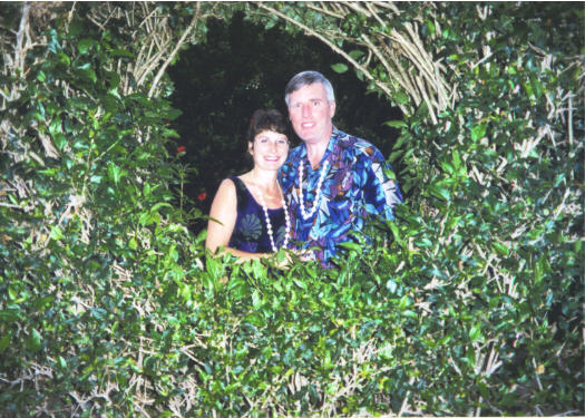 BobKat in gardens at Luau